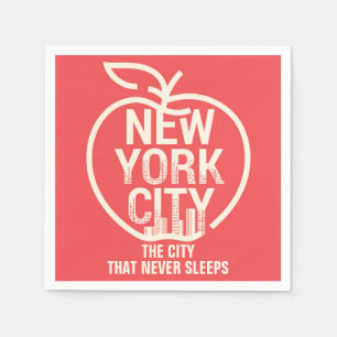 New York Big Apple Modern Red Serviette
