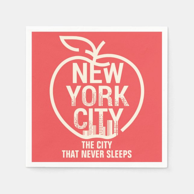 New York Big Apple Modern Red Serviette (Vorderseite)