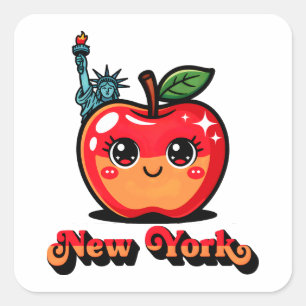 New York Big Apple Quadratischer Aufkleber