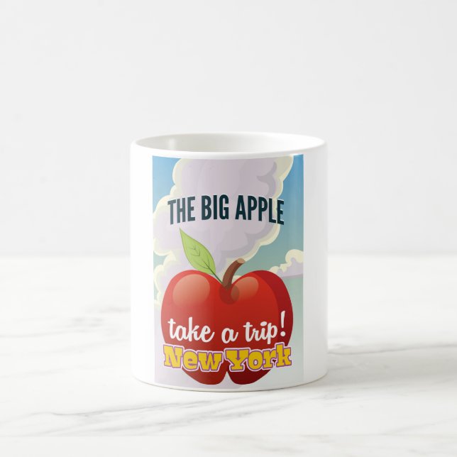 New York Big Apple Reiseplakat Kaffeetasse (Mittel)