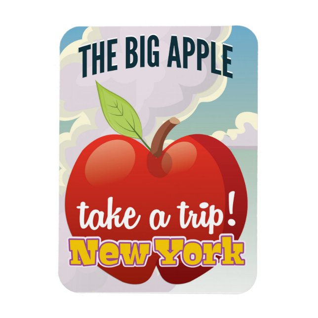 New York Big Apple Reiseplakat Magnet (Vertikal)