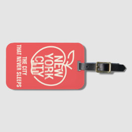 NEW YORK Big Apple Skyline Silhouette Modern Red Gepäckanhänger