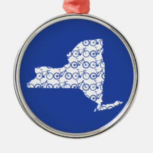 New York Bike Silbernes Ornament