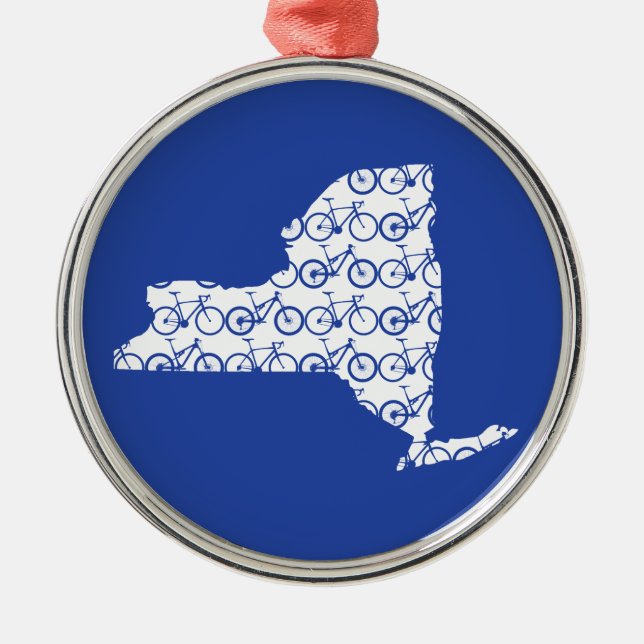 New York Bike Silbernes Ornament (Vorne)
