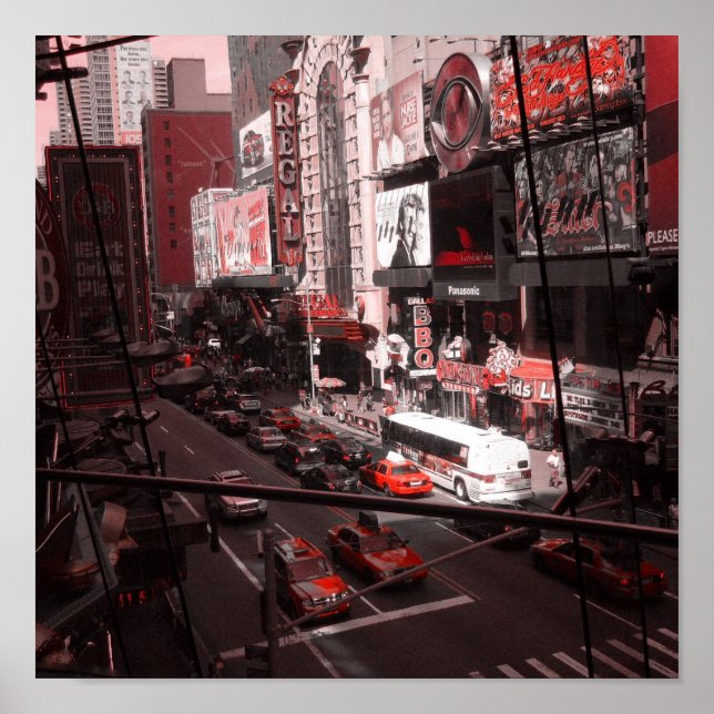 New York Black/White/Red Poster (Vorne)