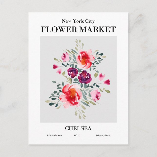 New York Blume Market, Chelsea Postcard Postkarte (Vorderseite)