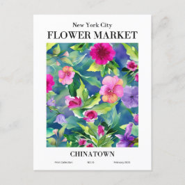 New York Blume Market, Chinatown Postcard Postkarte