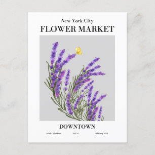 New York Blume Market, Downtown Postcard Postkarte