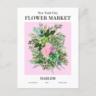 New York Blume Market, Harlem Postcard Postkarte