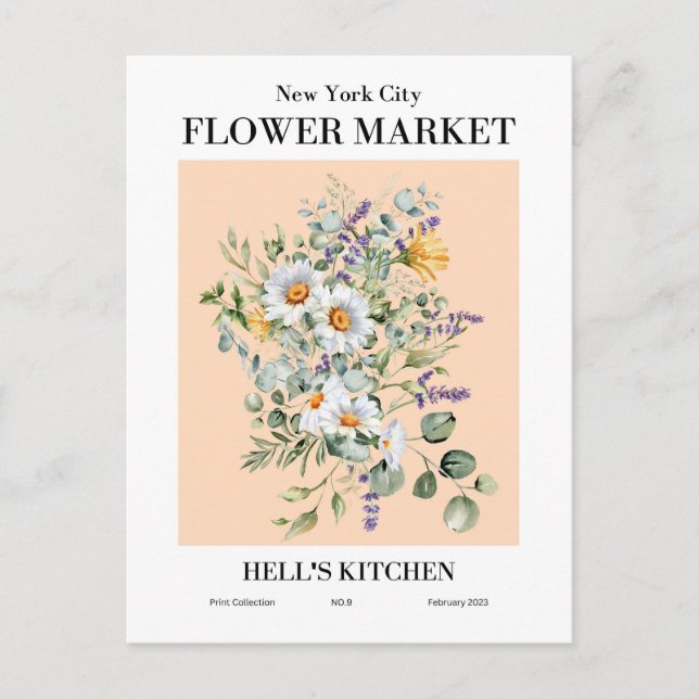 New York Blume Market, Hell's Kitchen Postcard Postkarte (Vorderseite)