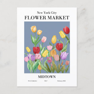 New York Blume Market, Midtown Postcard Postkarte