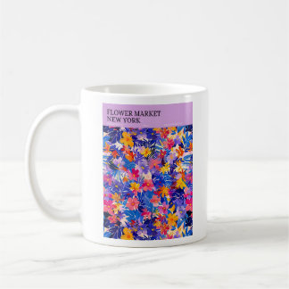 New York Blume Market Poster Kaffeetasse