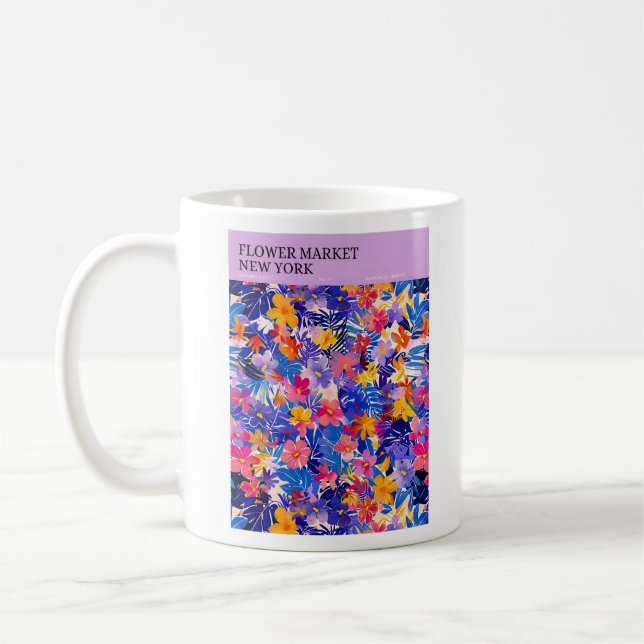 New York Blume Market Poster Kaffeetasse (Links)