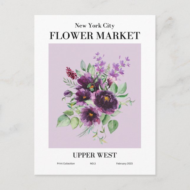 New York Blume Market, Upper West Postcard Postkarte (Vorderseite)