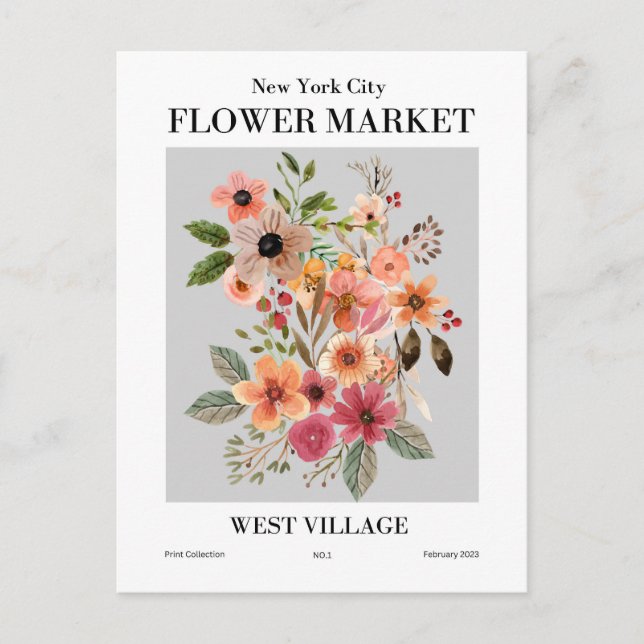 New York Blume Market, West Village Postcard Postkarte (Vorderseite)