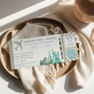 New York Boarding Pass Ticket Hochzeit Einladung