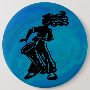 New York Boogie Nights Drum Blue Button