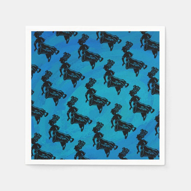 New York Boogie Nights Drum Blue Serviette (Vorderseite)