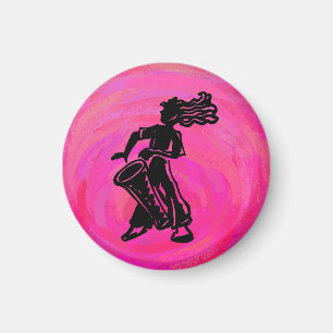 New York Boogie Nights Drum Hot Pink Magnet