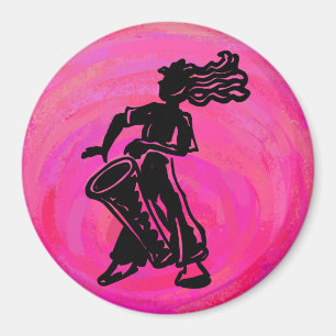 New York Boogie Nights Drum Hot Pink Magnet