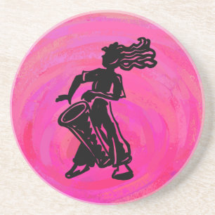 New York Boogie Nights Drum Hot Pink Sandstein Untersetzer