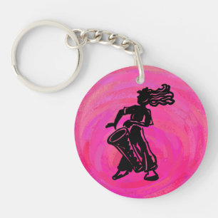 New York Boogie Nights Drum Hot Pink Schlüsselanhänger