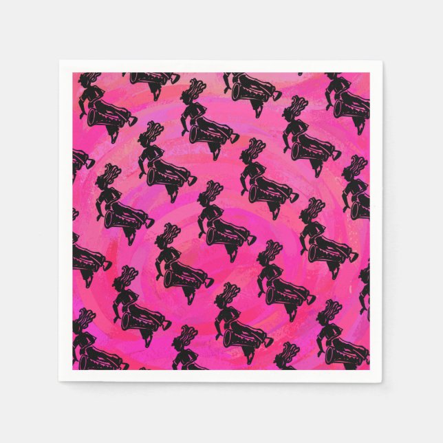 New York Boogie Nights Drum Hot Pink Serviette (Vorderseite)