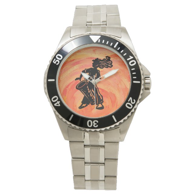 New York Boogie Nights Drum Orange Armbanduhr (Vorderseite)