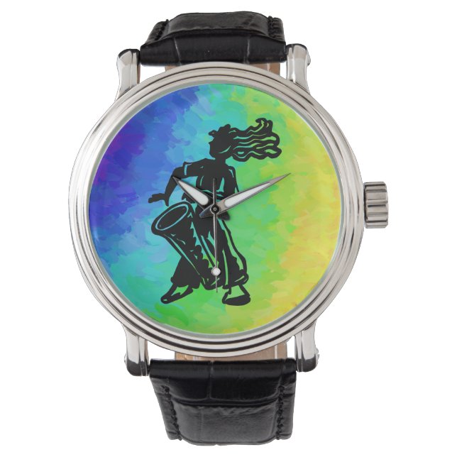 New York Boogie Nights Drum Rainbow Armbanduhr (Vorderseite)