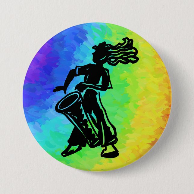 New York Boogie Nights Drum Rainbow Button (Vorderseite)
