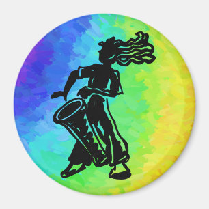 New York Boogie Nights Drum Rainbow Magnet