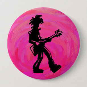 New York Boogie Nights Gitarre Hot Pink Button
