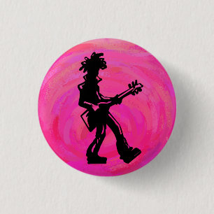 New York Boogie Nights Gitarre Hot Pink Button