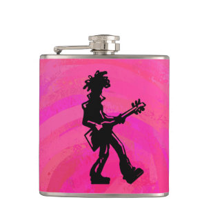 New York Boogie Nights Gitarre Hot Pink Flachmann