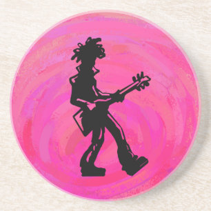 New York Boogie Nights Gitarre Hot Pink Getränkeuntersetzer