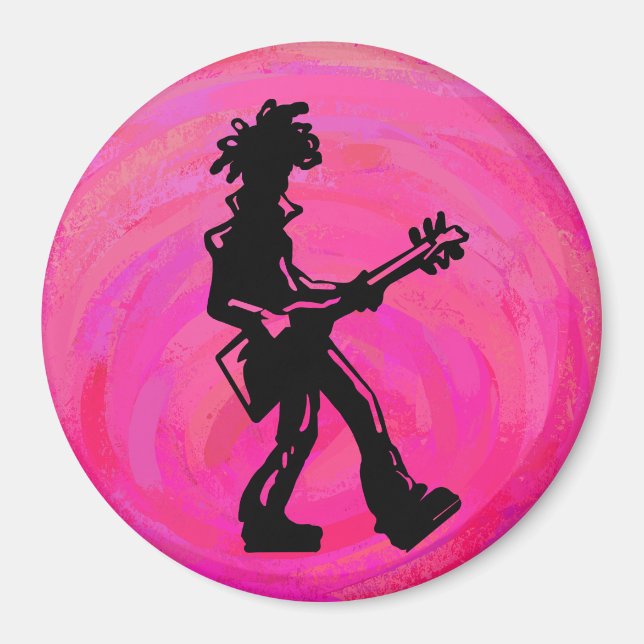 New York Boogie Nights Gitarre Hot Pink Magnet (Vorne)
