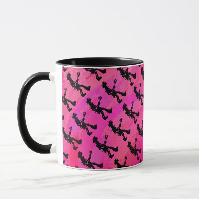 New York Boogie Nights Gitarre Hot Pink Tasse (Links)