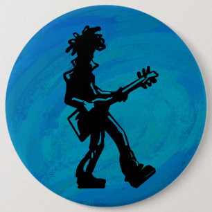New York Boogie Nights Guitar Blue Button