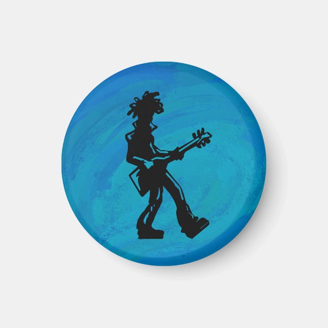 New York Boogie Nights Guitar Blue Magnet (Vorne)