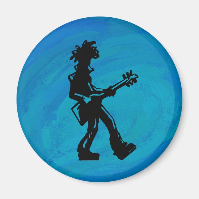 New York Boogie Nights Guitar Blue Magnet (Vorne)