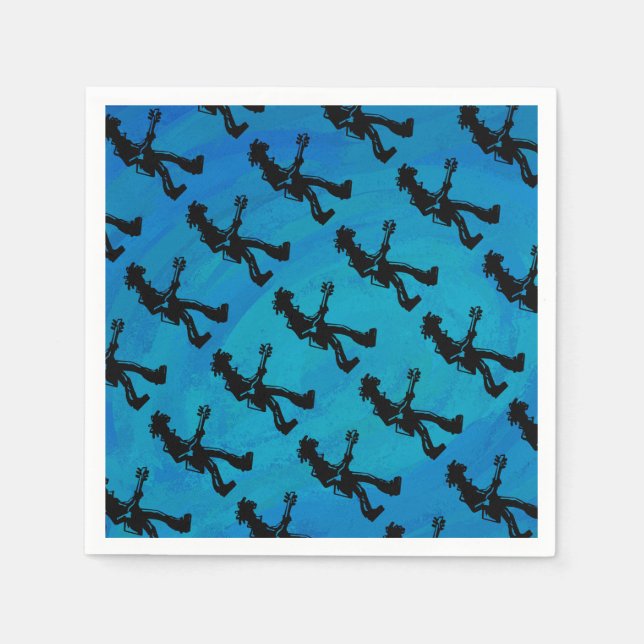 New York Boogie Nights Guitar Blue Serviette (Vorderseite)