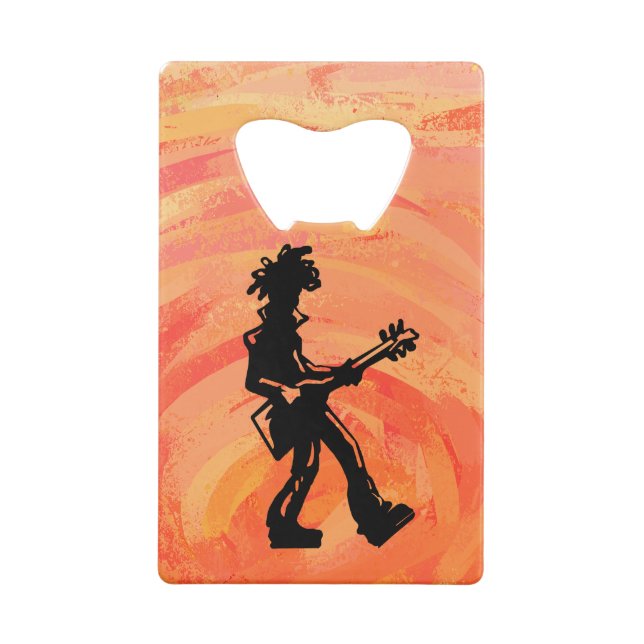 New York Boogie Nights Guitar Orange Geldbeutel Flaschenöffner (Rückseite)