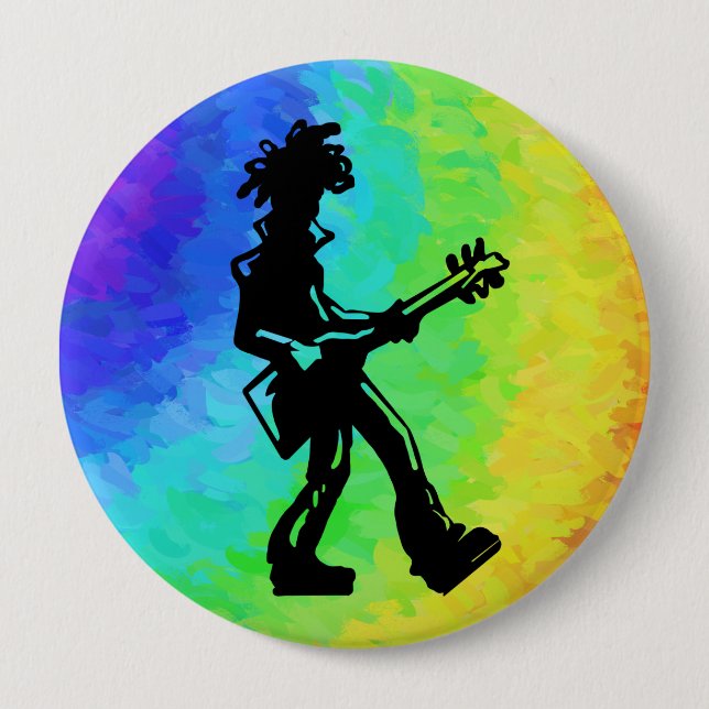 New York Boogie Nights Guitar Rainbow Button (Vorderseite)