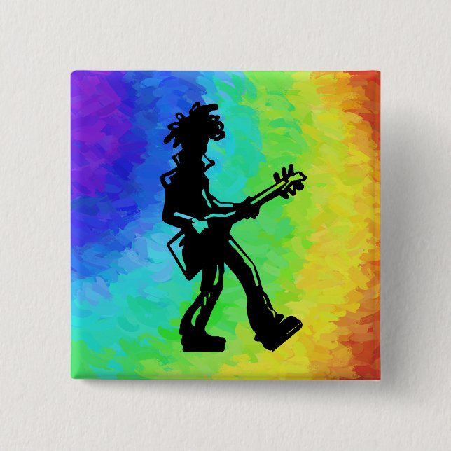 New York Boogie Nights Guitar Rainbow Button (Vorderseite)