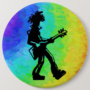 New York Boogie Nights Guitar Rainbow Button