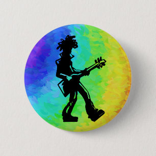 New York Boogie Nights Guitar Rainbow Button