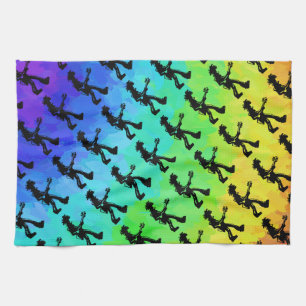 New York Boogie Nights Guitar Rainbow Handtuch