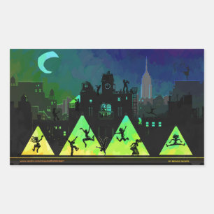 New York Boogie Nights Rechteckiger Aufkleber