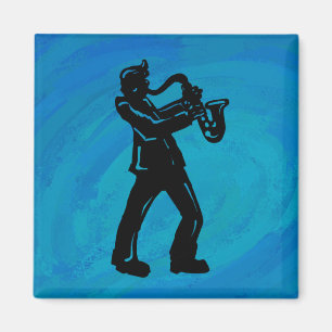 New York Boogie Nights Saxophon Blue Magnet