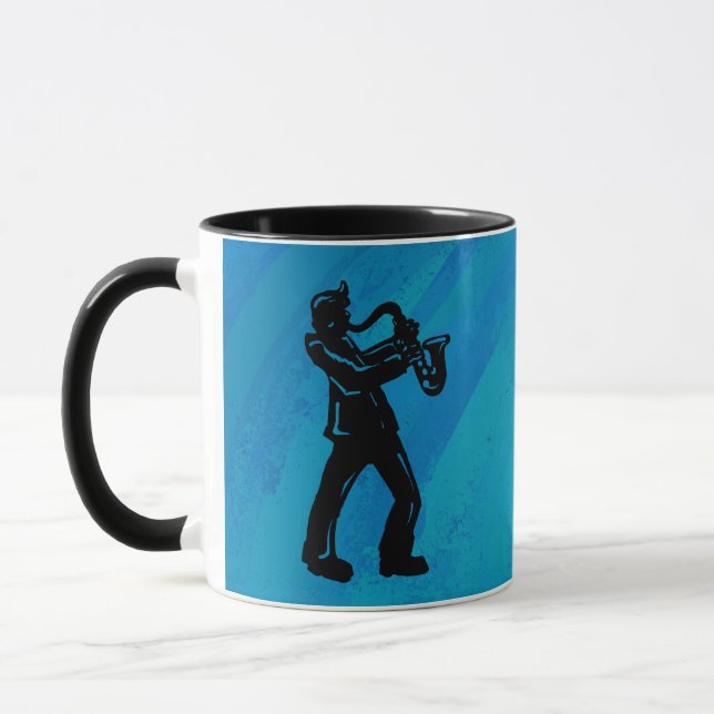 New York Boogie Nights Saxophon Blue Tasse (Links)